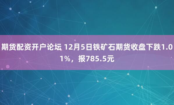 期货配资开户论坛 12月5日铁矿石期货收盘下跌1.01%，报785.5元
